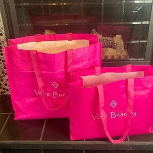 Vera Bradley set of 2 Shopper Tote bags, fair used condition, see pics